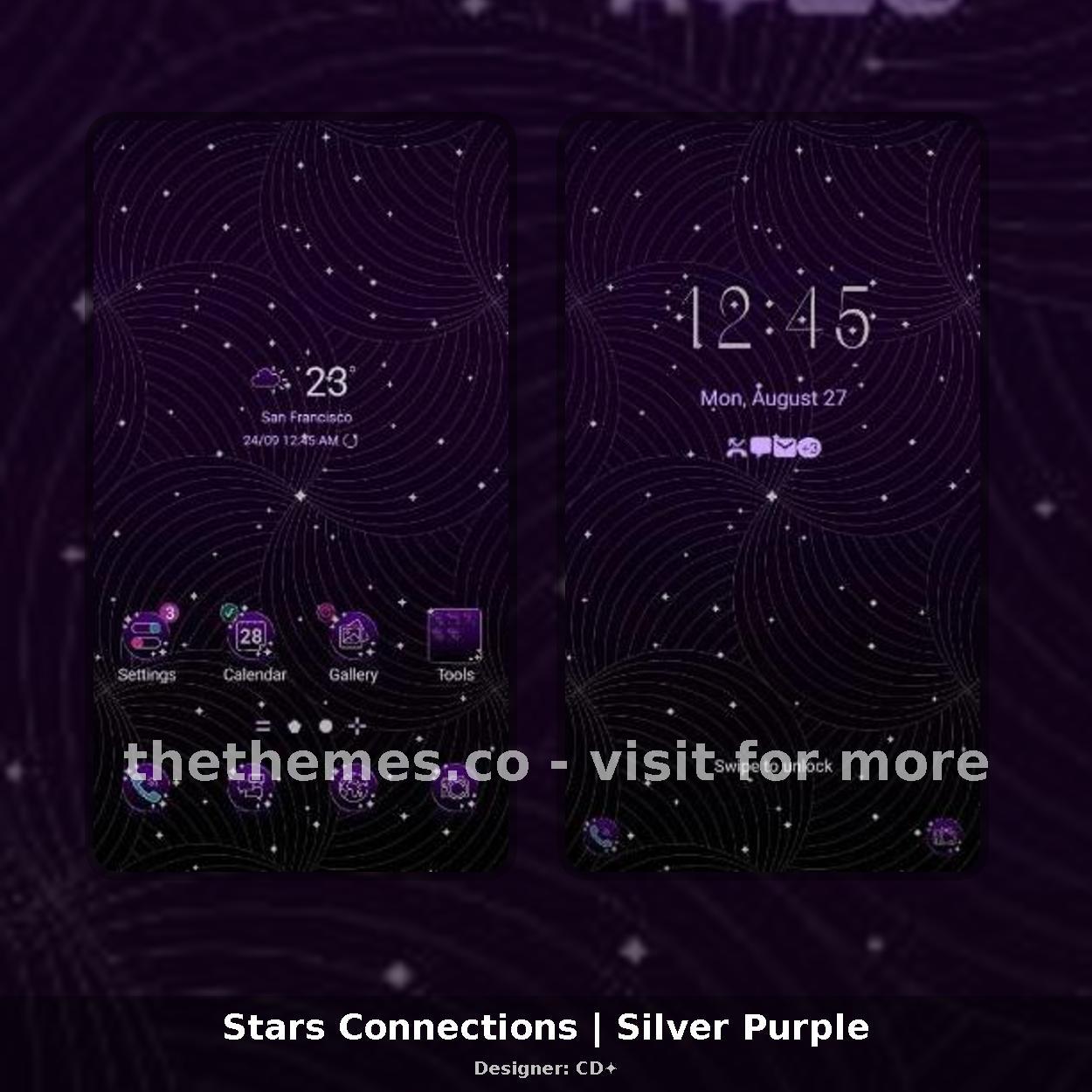 Stars Connections | Silver Purple
