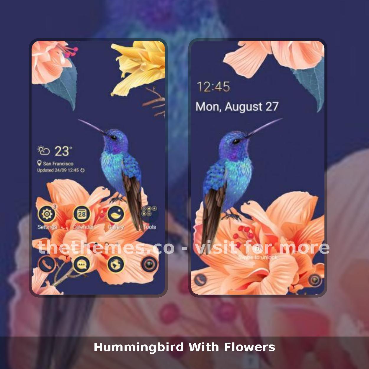 Hummingbird With Flowers