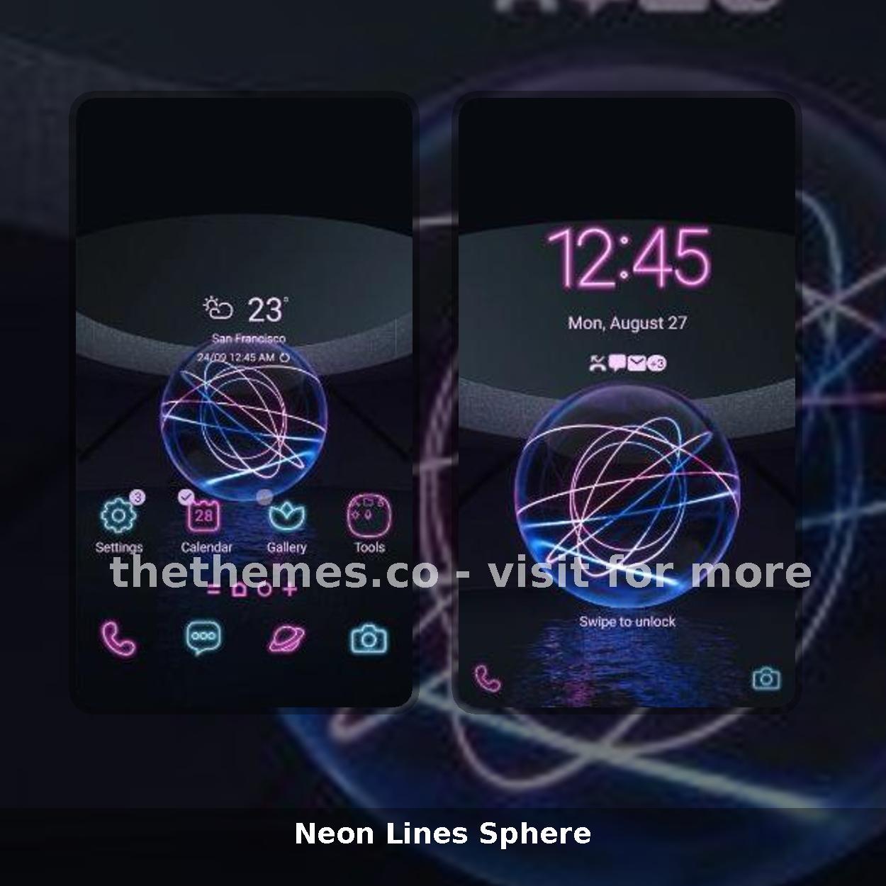 Neon Lines Sphere