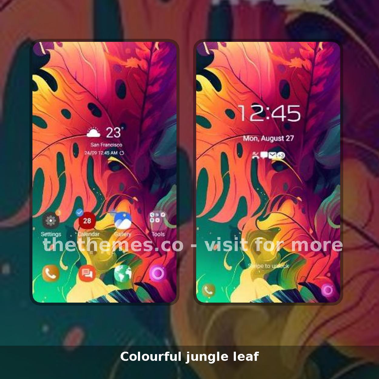 Colourful jungle leaf