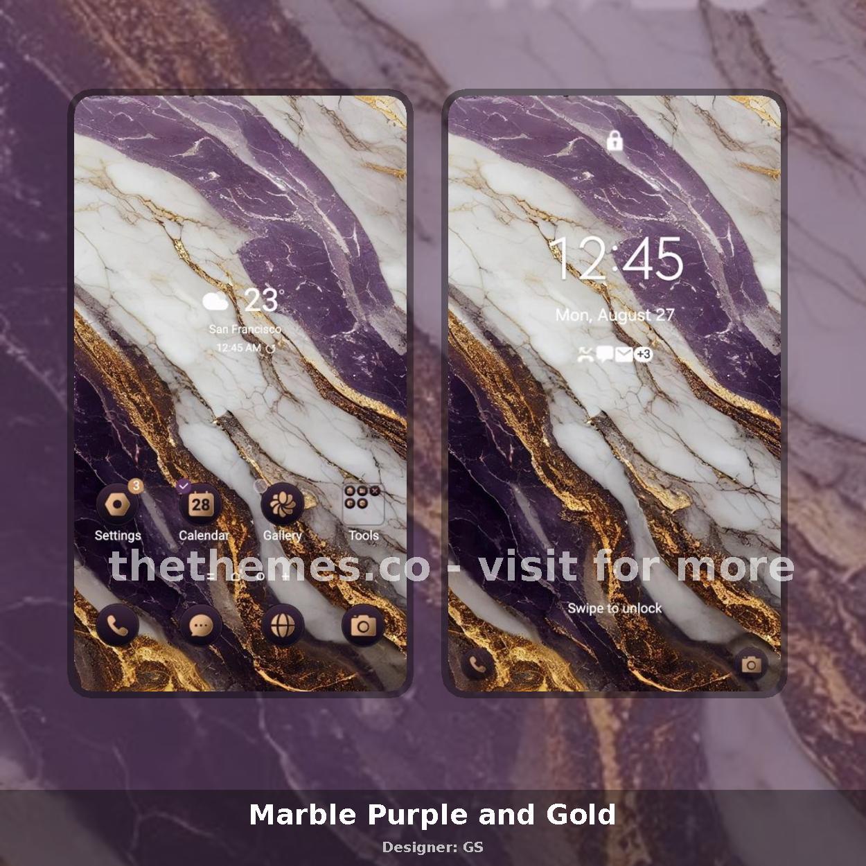 Marble Purple and Gold