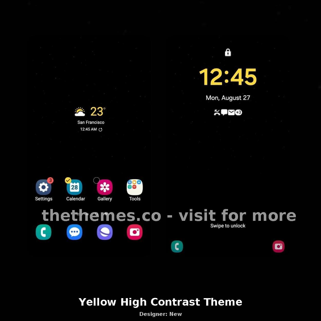 Yellow High Contrast Theme