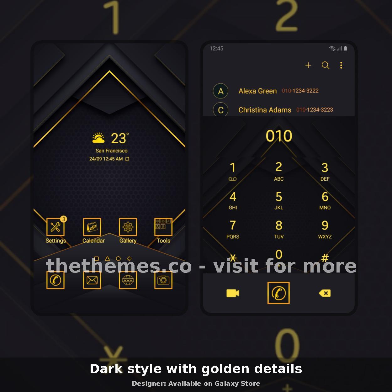 Dark style with golden details