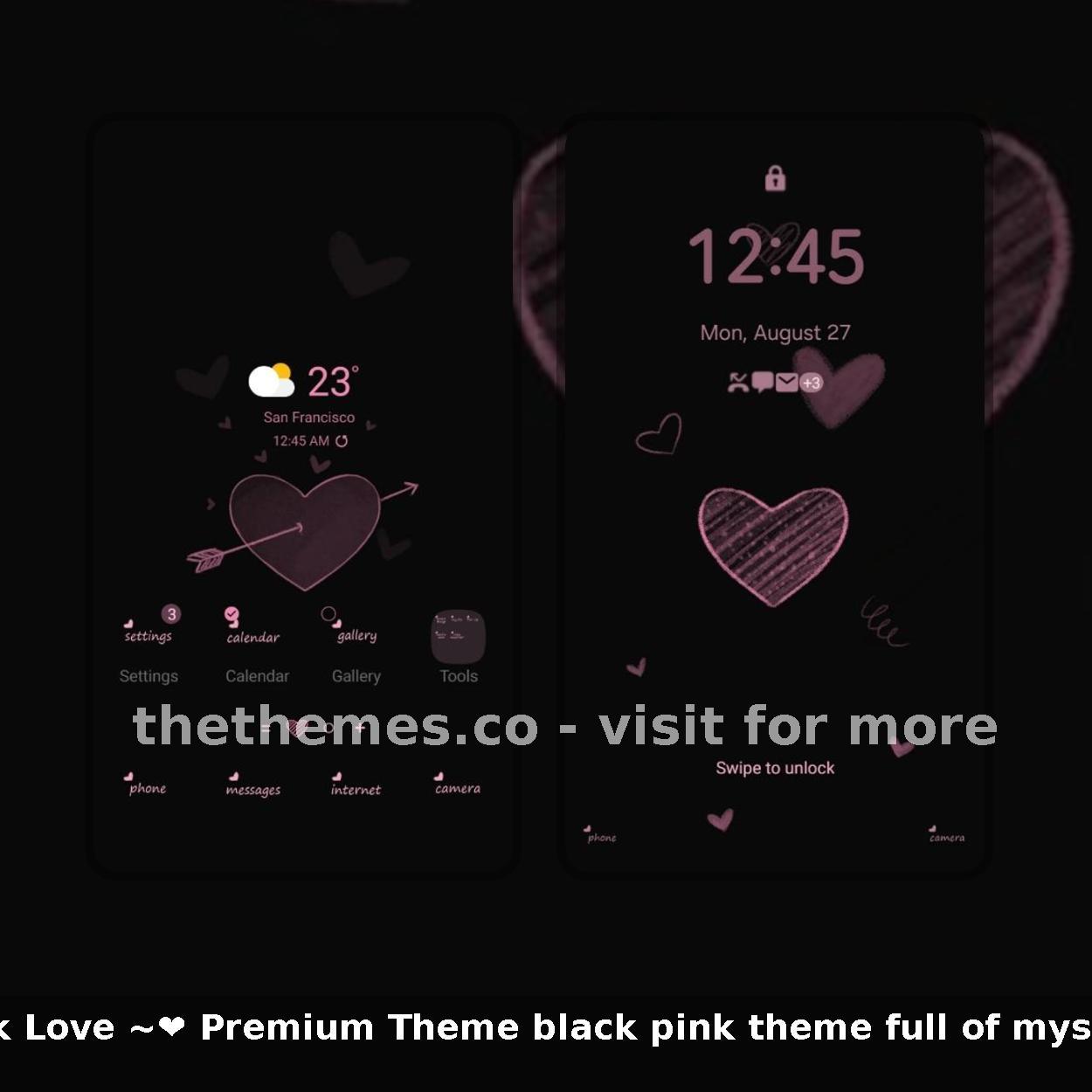 ❤️Mun❤️ Black Pink Love ~❤️ Premium Theme black pink theme full of mystery and romance