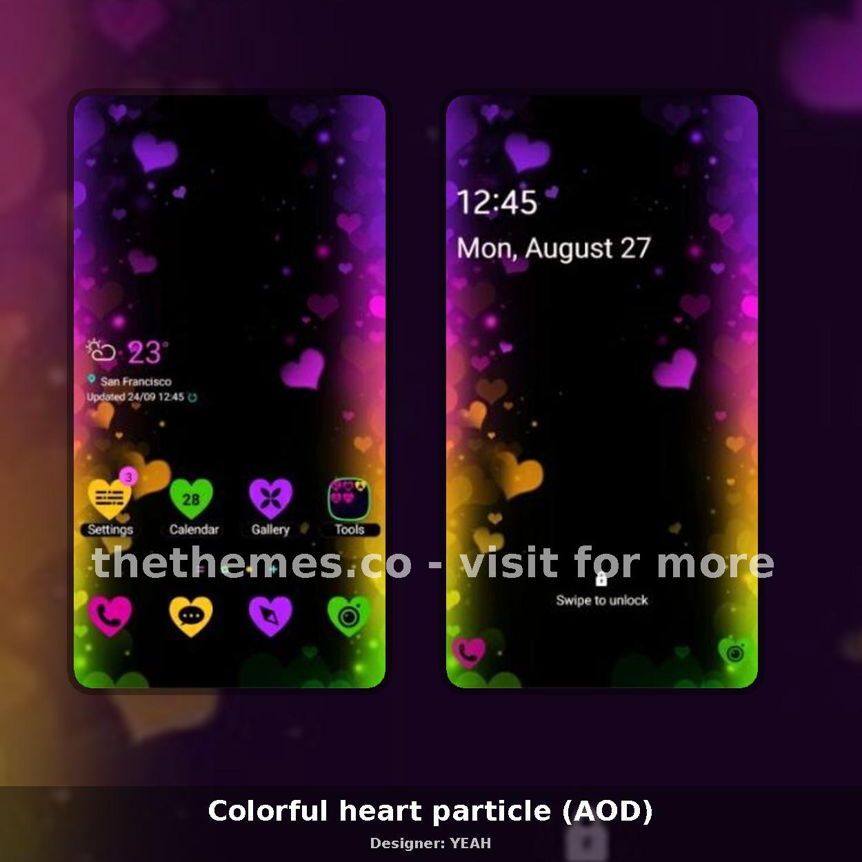Colorful heart particle (AOD)