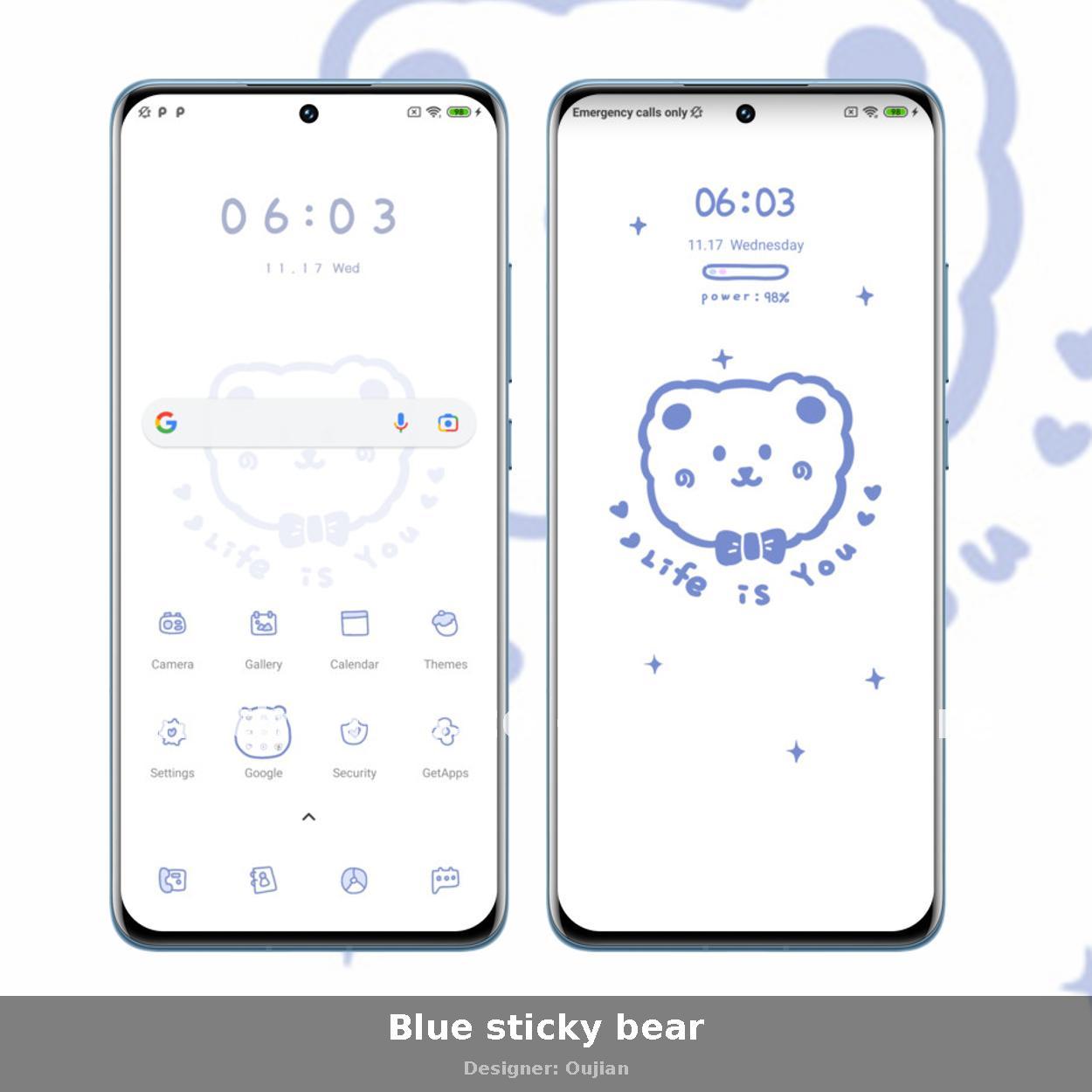 Blue sticky bear