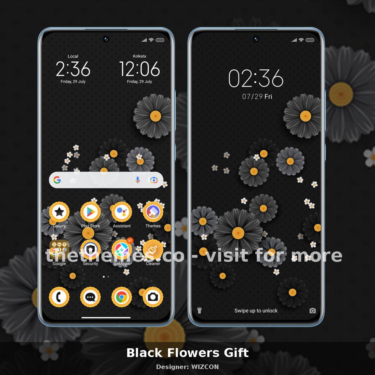 Black Flowers Gift