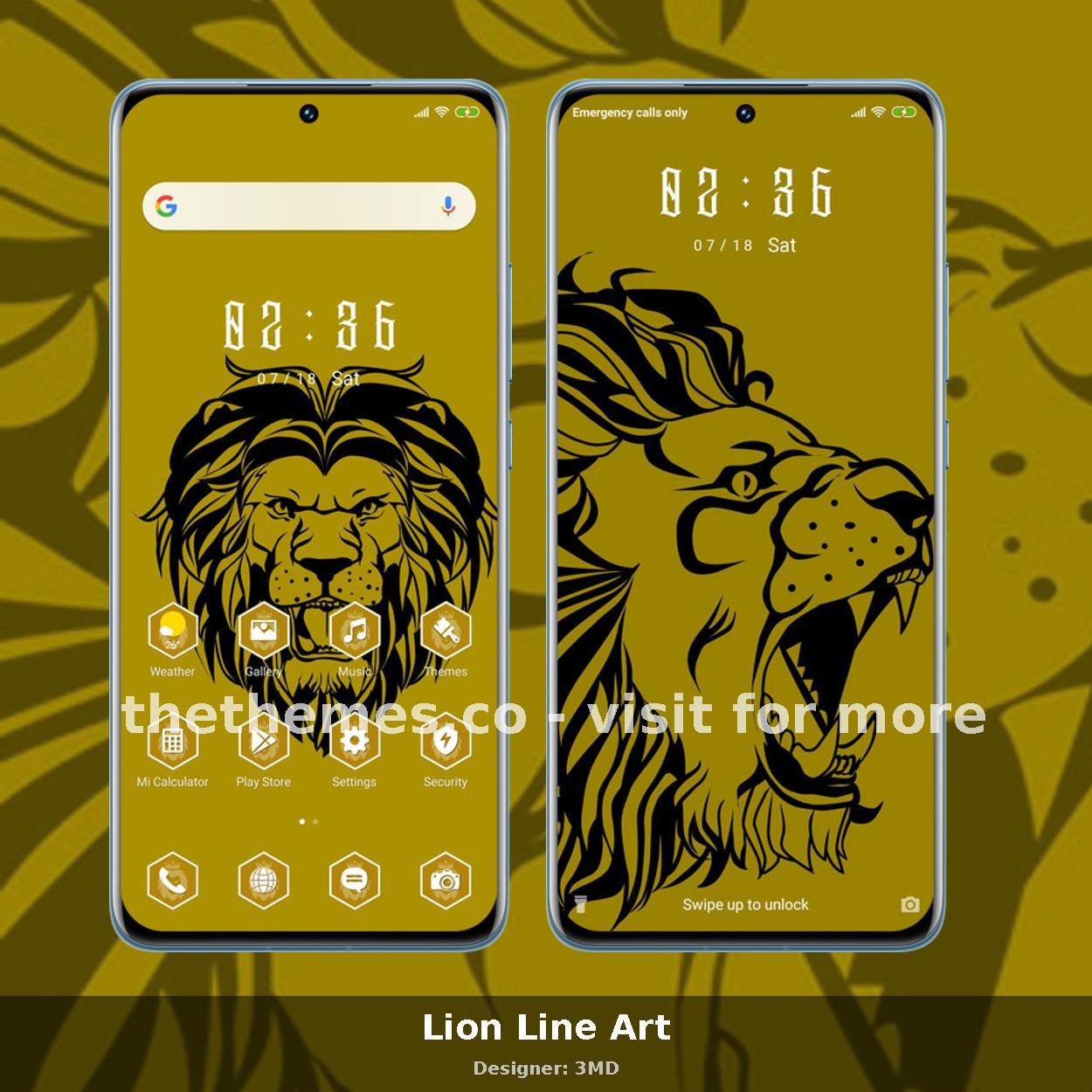 Lion Line Art