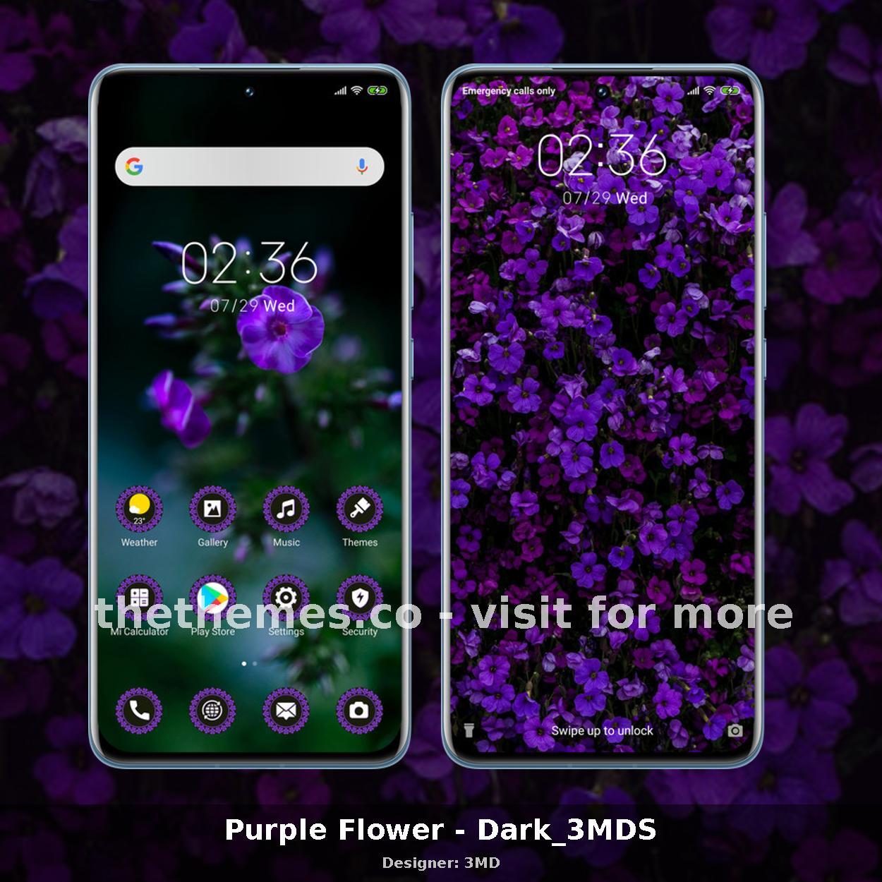 Purple Flower - Dark_3MDS