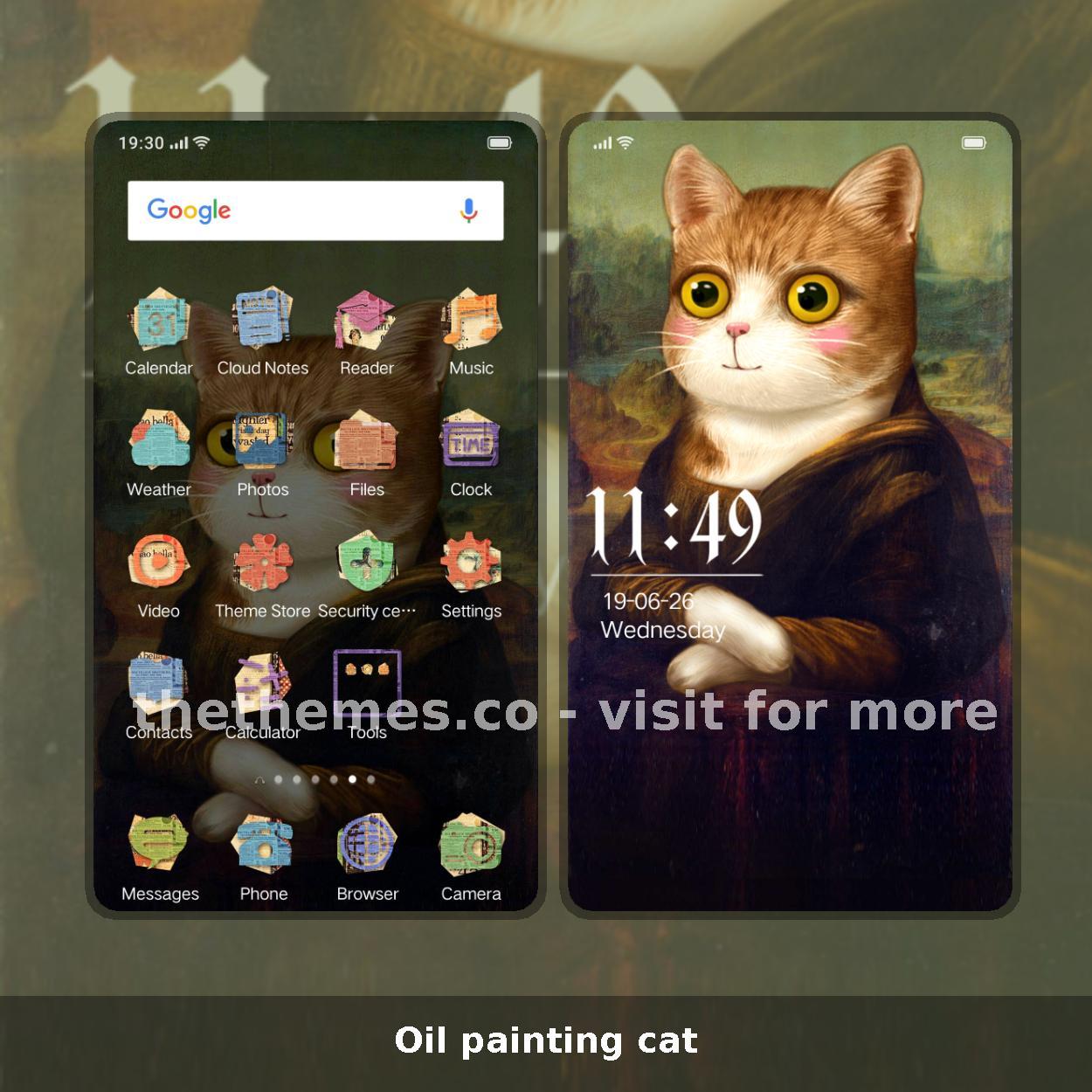 Oil painting cat