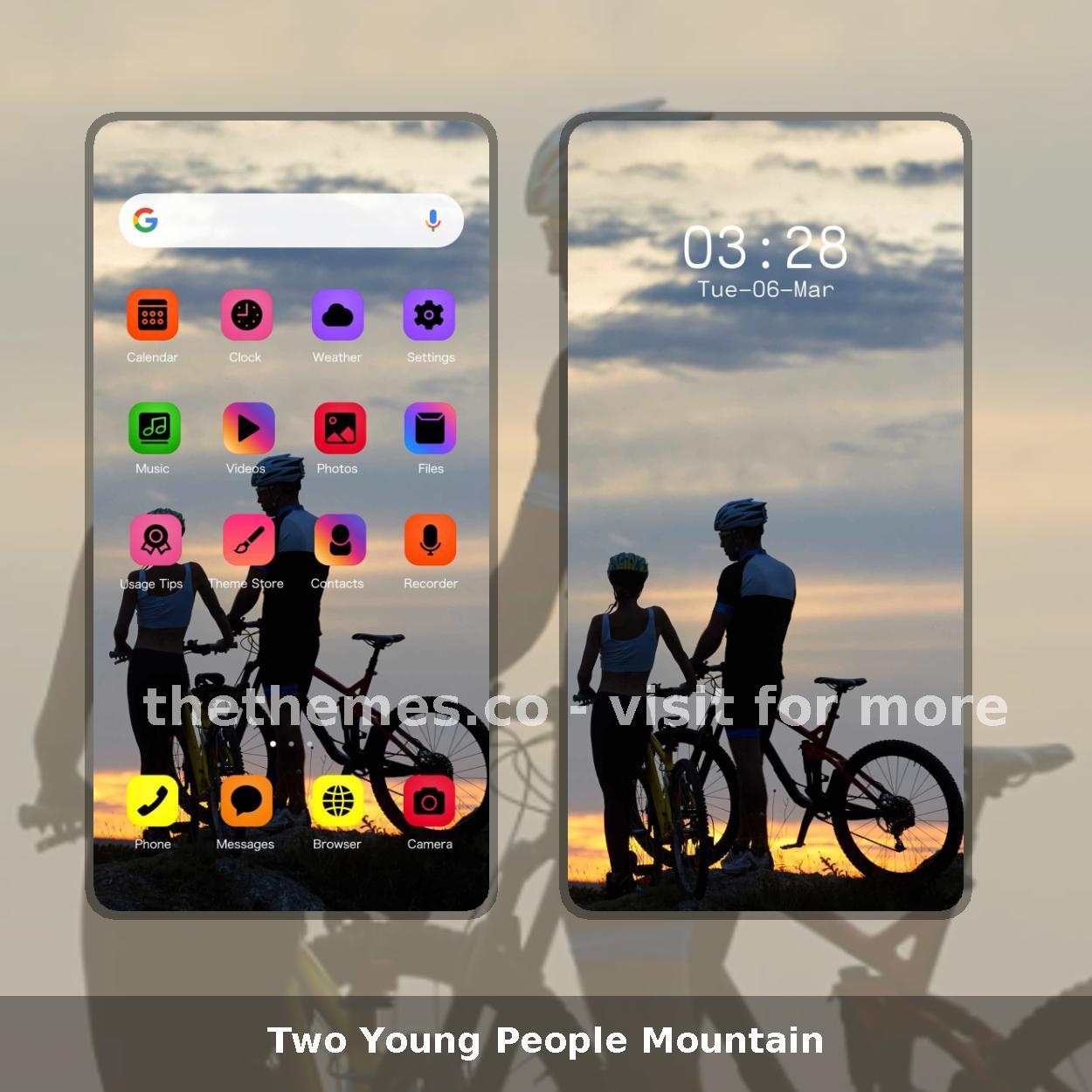 Two Young People Mountain