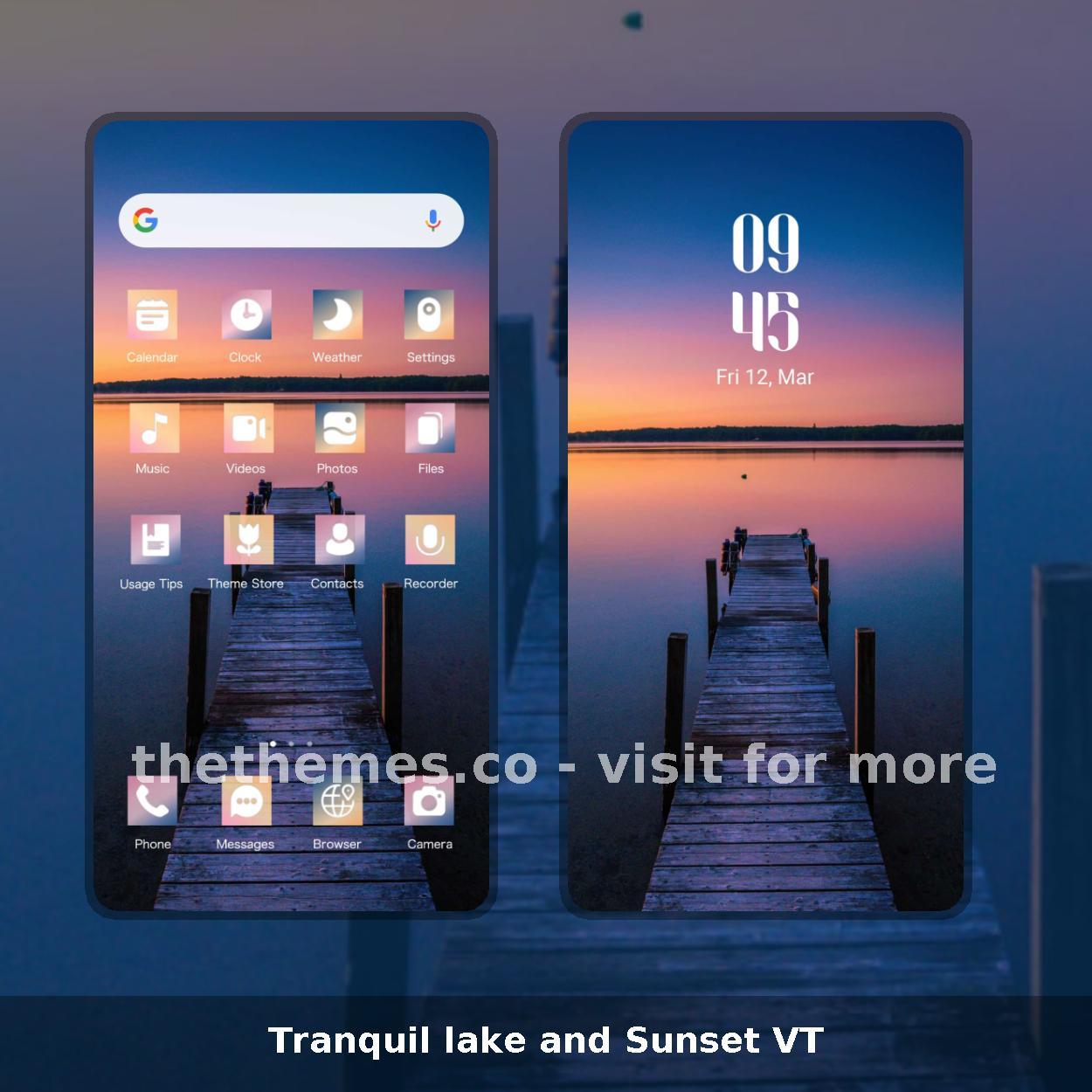 Tranquil lake and Sunset VT